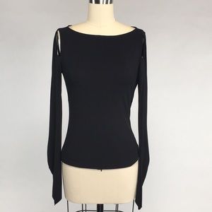 Maria Bianca Negro Black Long Sleeve Top